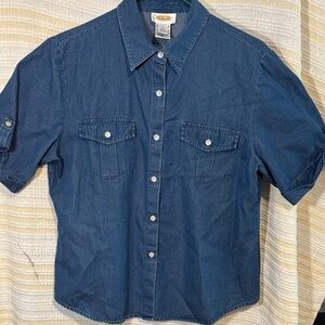 NWOT Women’s Talbots Blue Button Down Shirt Size L
